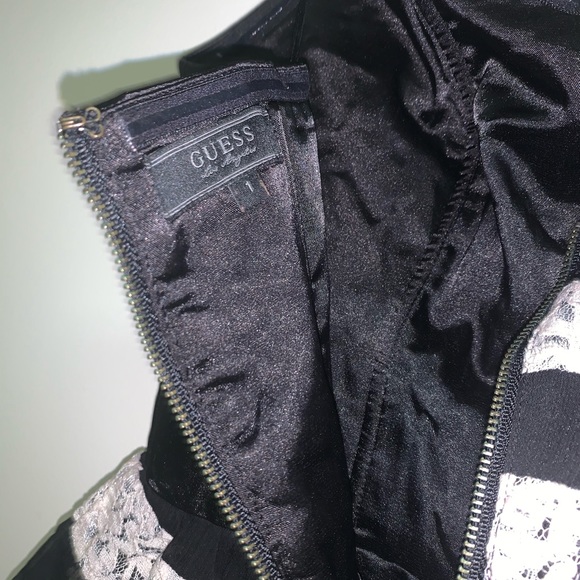 Strapless Black & White Mini Dress by Guess - Picture 3 of 4